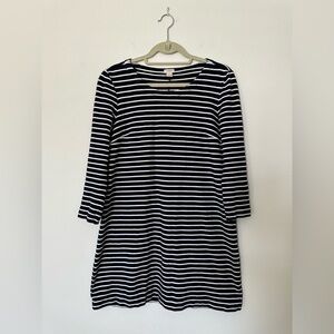 J Crew Factory Navy Striped Long Sleeve Sweater Dress Small